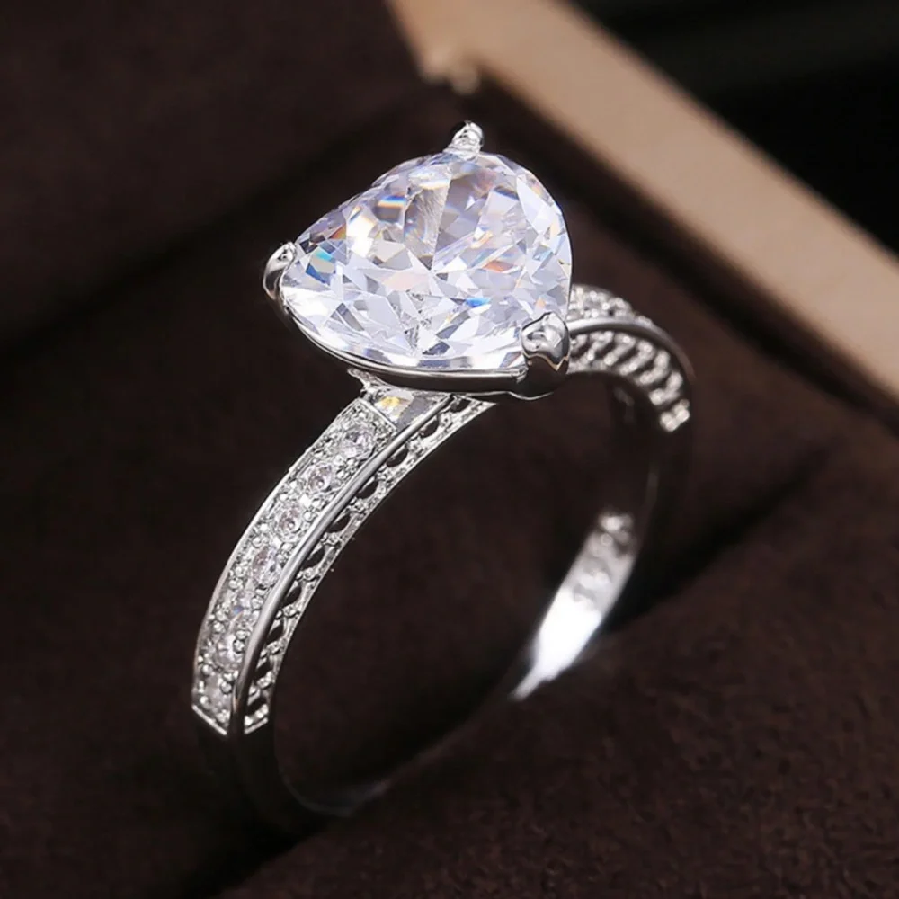 925 STERLING SILVER HEART RING - Picture 2 of 4